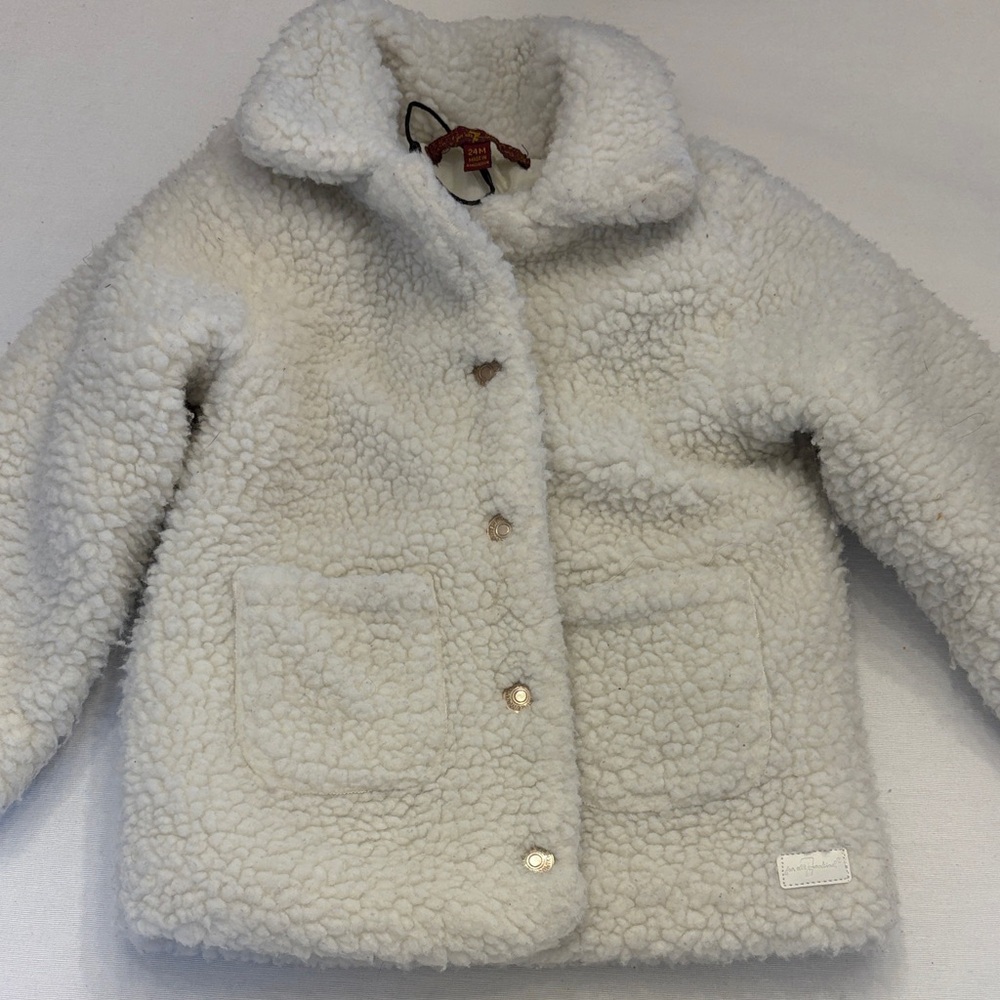 7 For All Mankind Cream Sherpa Kids Puffer Jacket